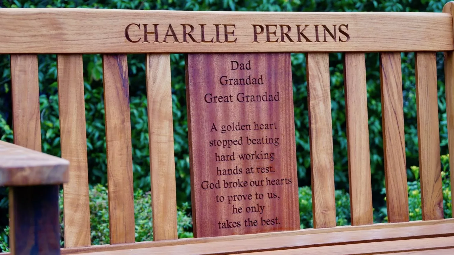 Engraved Wooden Memorial Garden Bench MakeMeSomethingSpecial