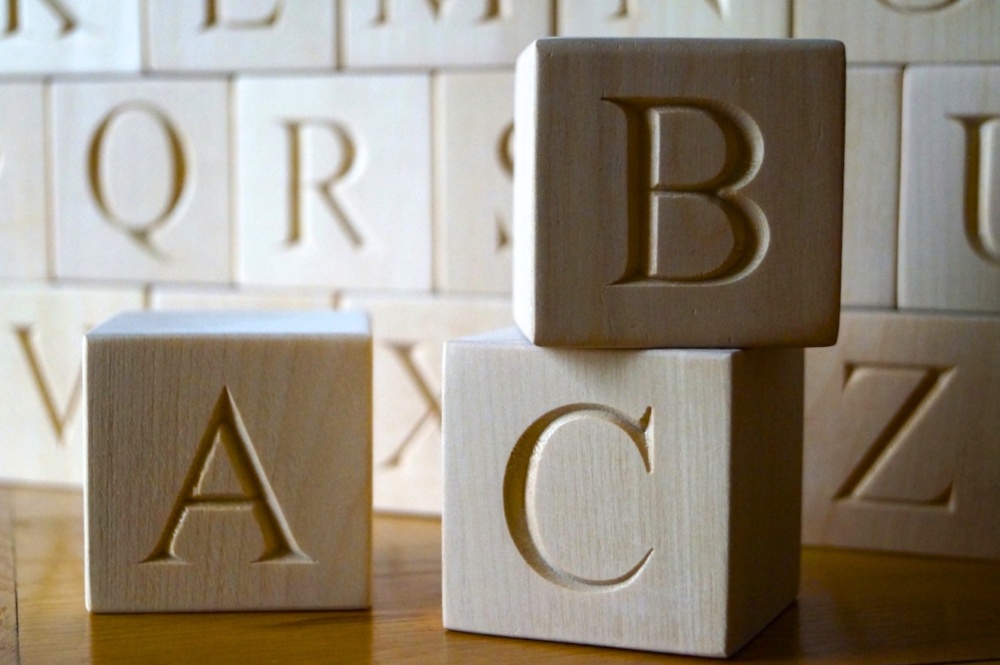 Wooden Alphabet Blocks View Options, Wooden Letter Bookends Uk