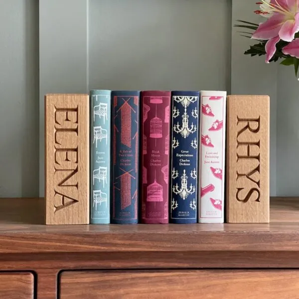 personalised-oak-bookends