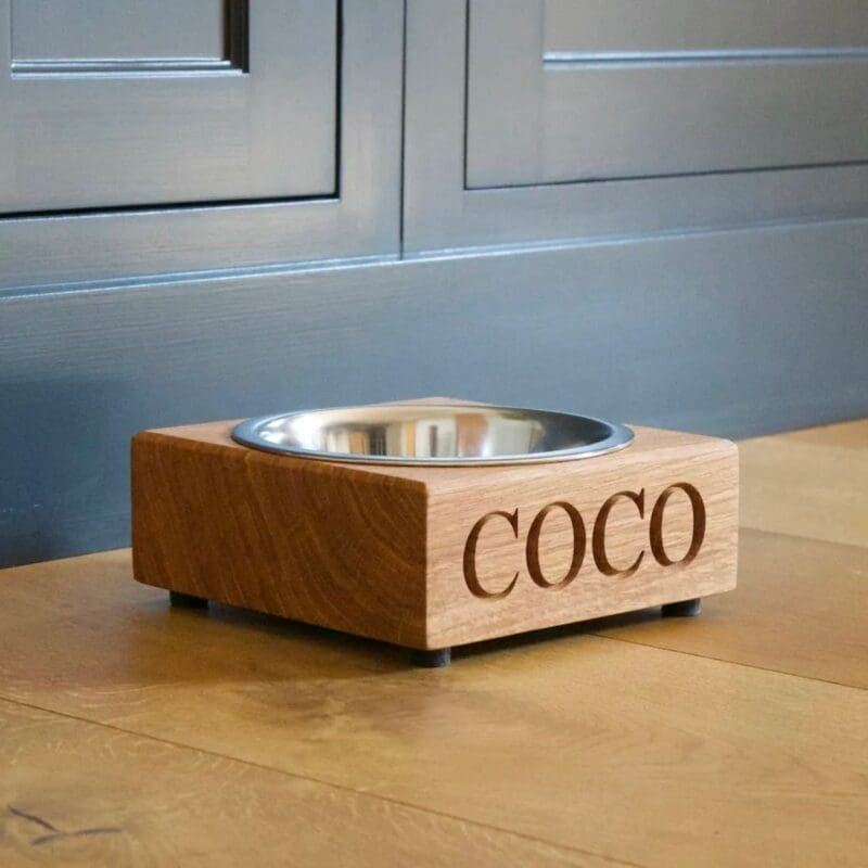 personalised-wooden-dog-bowl