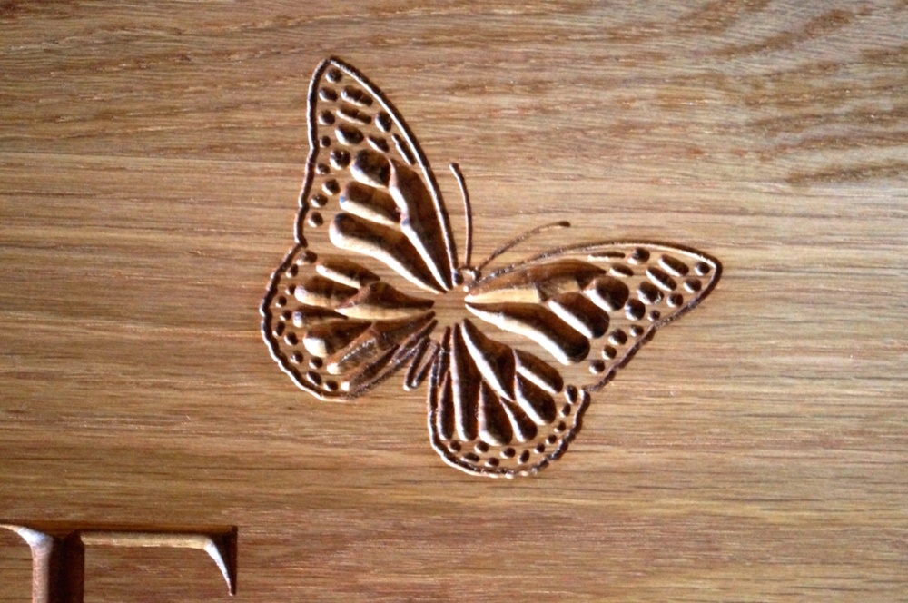 Carved Butterfly Toy Box from makemesomethingspecial.co.uk