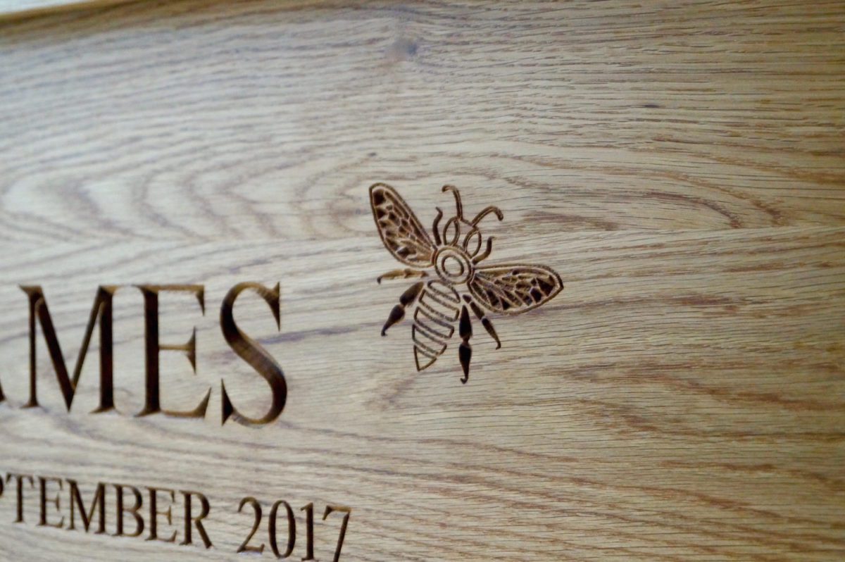 oak personalised toy box