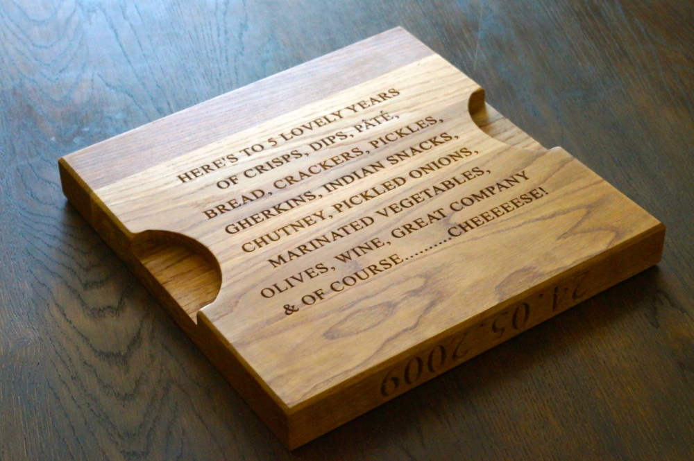 Square engraved cheese boards made by MakeMeSomethingSpecial