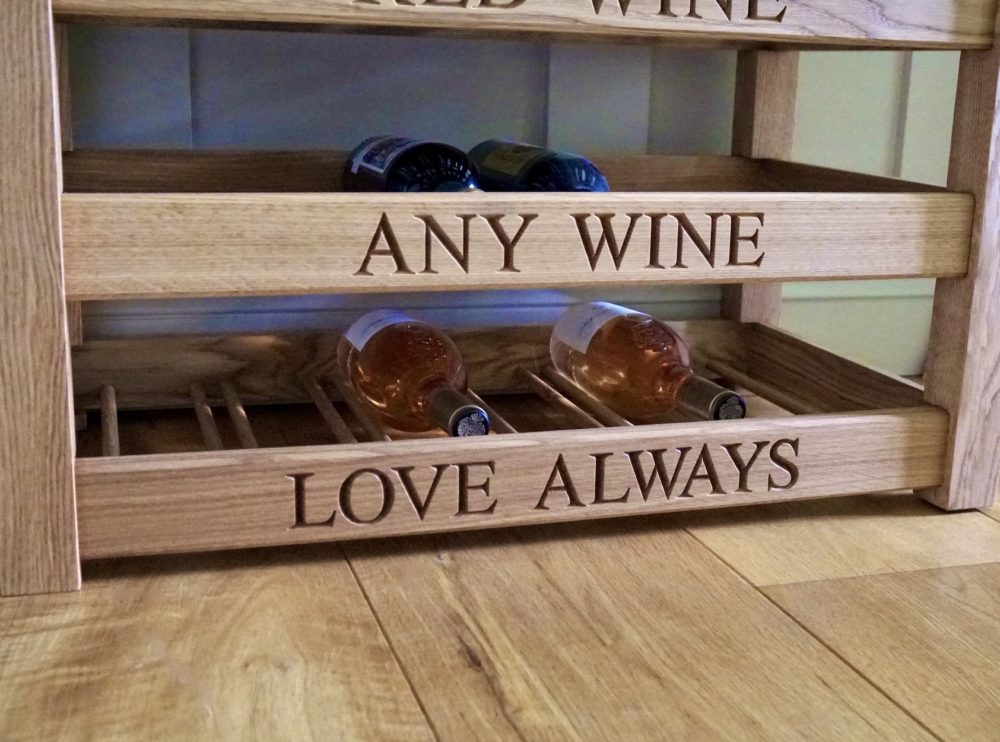 Bespoke Engraved Oak Wine Rack | MakeMeSomethingSpecial.com