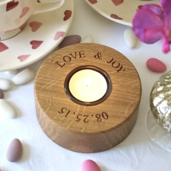 personalised-wooden-round-tea-light-holder