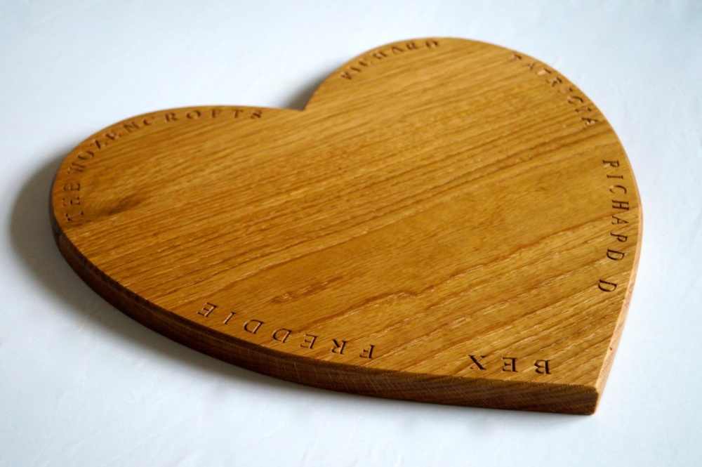 Extra Large Heart Shaped Chopping Board from MakeMeSomethingSpecial.com