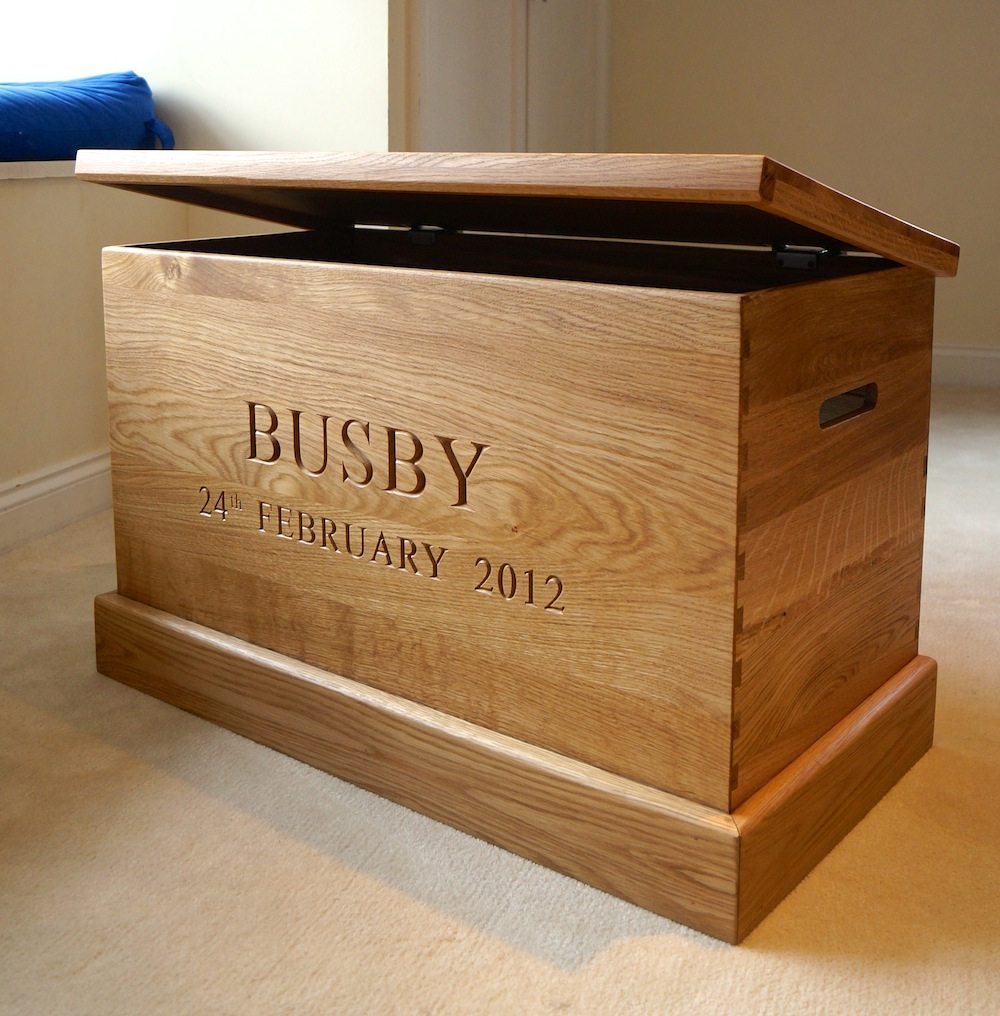Handmade wooden Toy Box solid personalised 