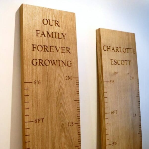 Personalised Oak Height Chart