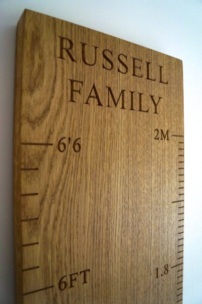 Hand Carving in Oak and Height Charts from MakeMeSomethingSpecial.com