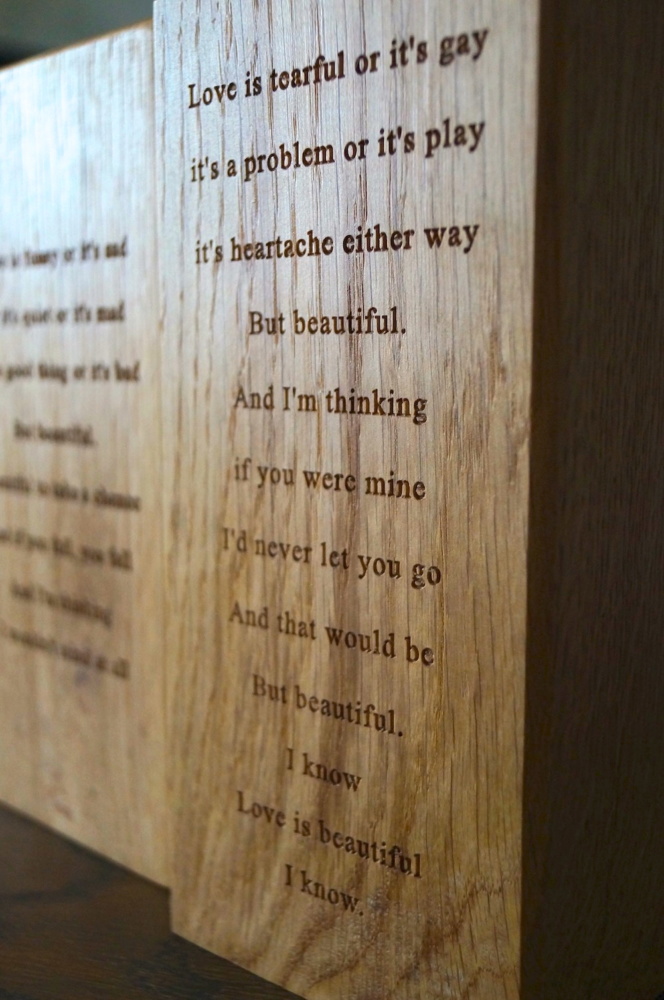 Engraved Wooden Bookends with Poem from MakeMeSomethingSpecial.com