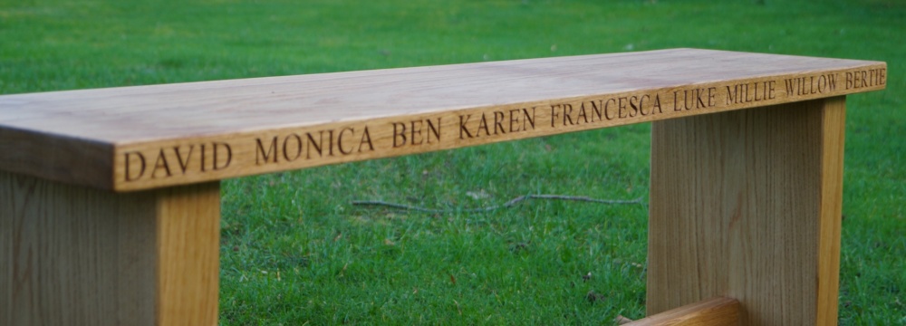 Engraved Oak Benches from MakeMeSomethingSpecial.com