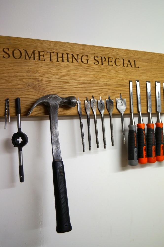 Personalised Oak Tool Rack from MakeMeSomethingSpecial.com