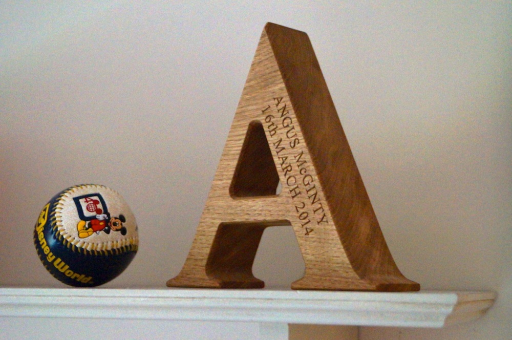 Large Personalised Oak Letters, Wooden Letter Bookends Uk