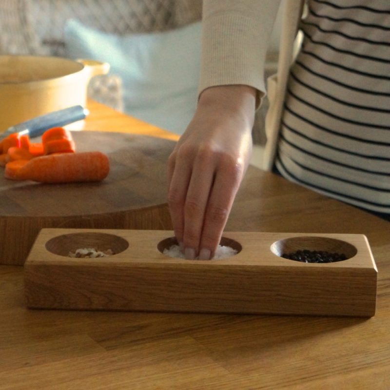 Wooden Salt and Pepper Pinch Bowls