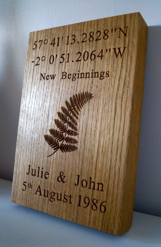 New Beginnings Plaque Engraved in Wood