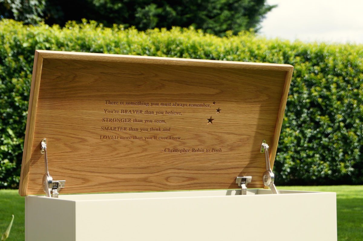 Extra Detail Engraved Inside Kids Wooden Toy Box
