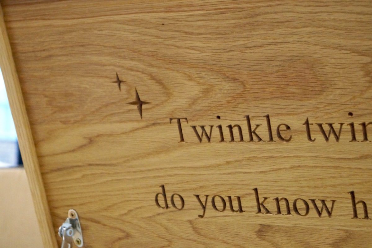 oak personalised toy box