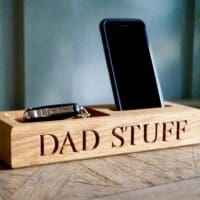 personalised-oak-phone-and-key-holder