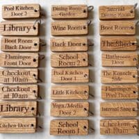 Engraved Wooden Key Rings