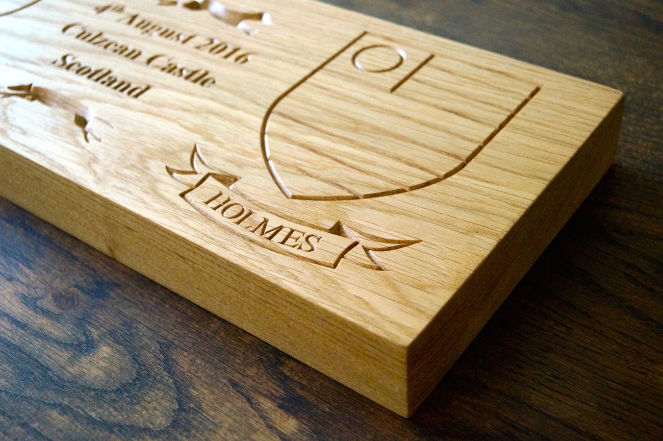 oak engraved wooden plaque