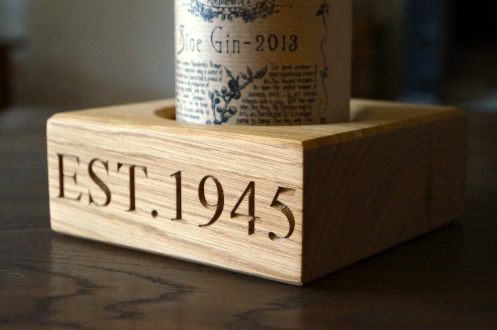 Christmas personalised wooden bottle stand