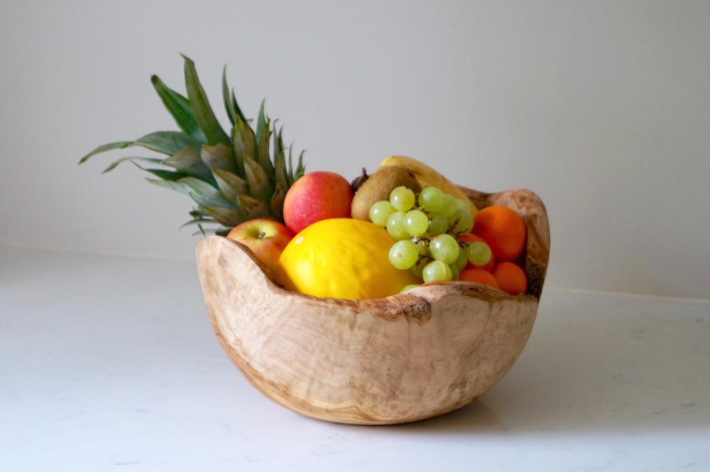 Large Olive wood fruit bowl