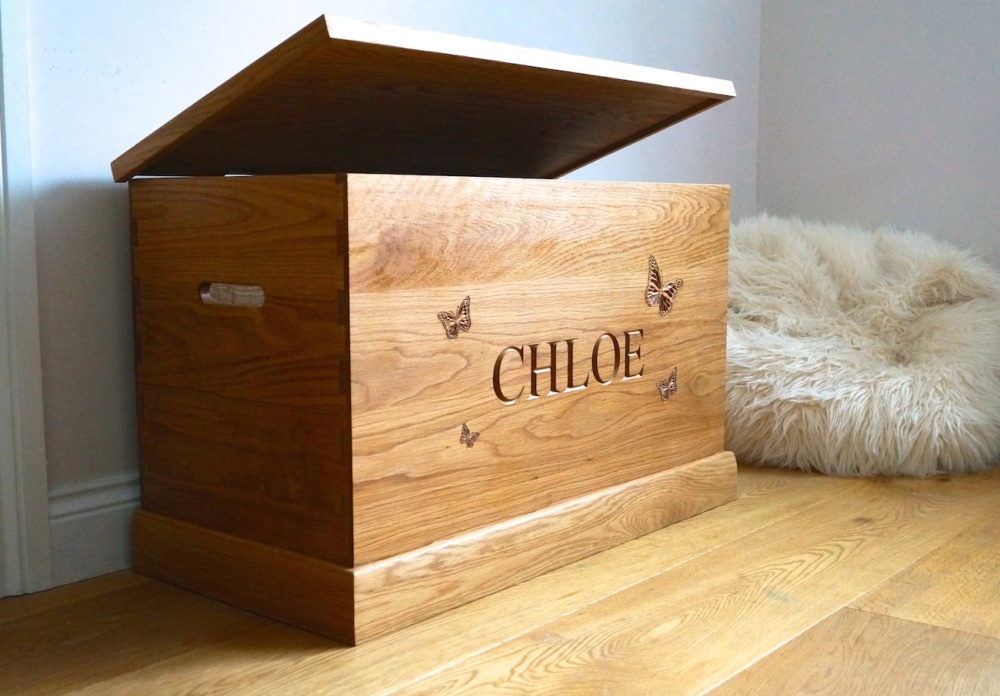 Christmas personalised wooden toy box