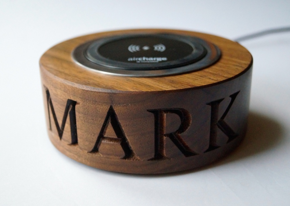 Wooden wireless phone charger