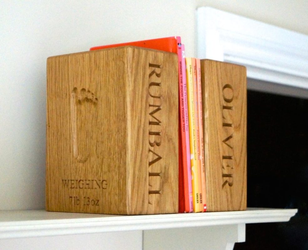 Personalised Wooden Bookends Impresssions