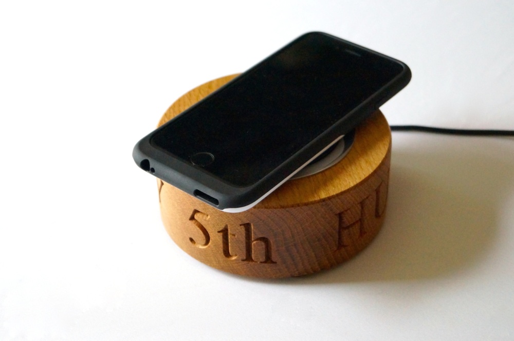 wooden wireless mobile phone chargers UK from MakeMeSomethingSpecial.com
