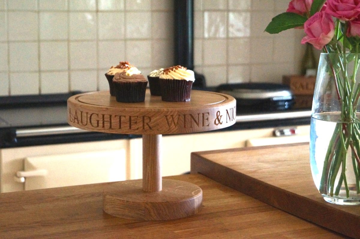 Engraved Wooden Cake Stands
