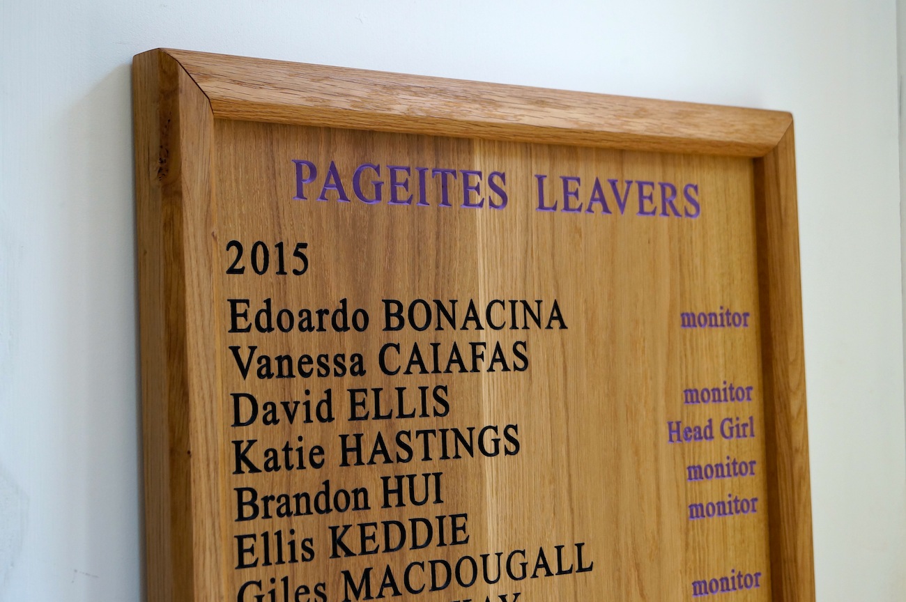 Handmade Wooden Leavers Honours Board