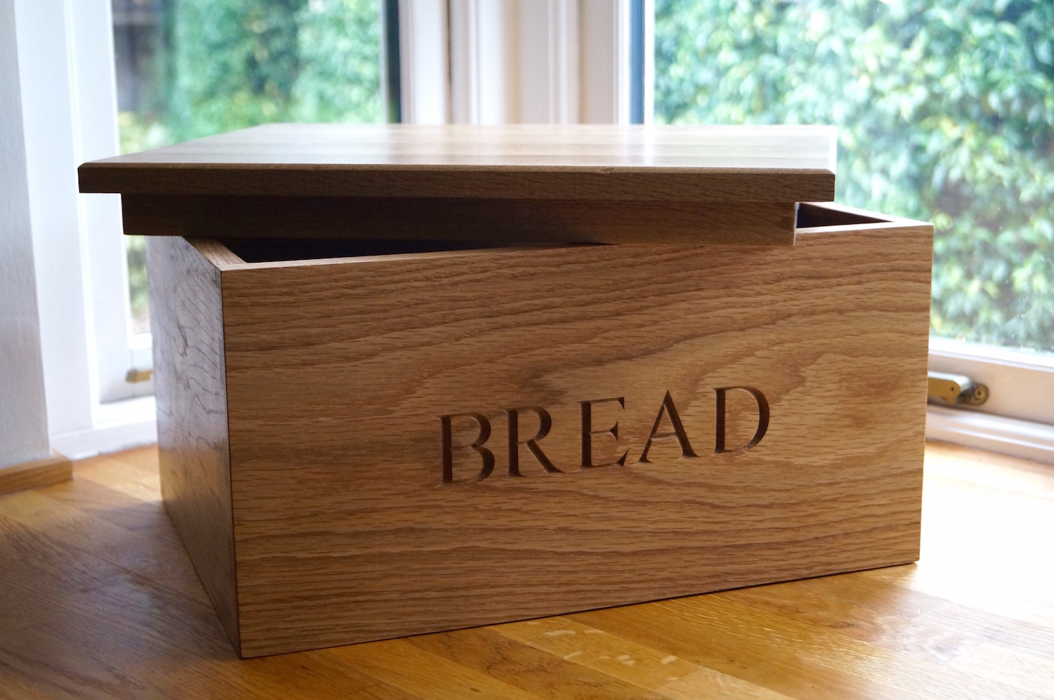 real oak veneer Wooden Bread Bin 