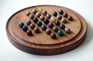 wooden-solitaire-board-with-semi-precious-marbles-makemesomethingspecial.com