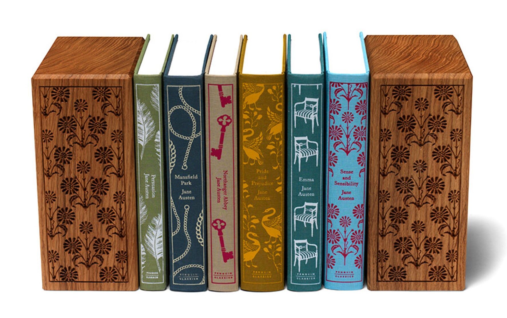 penguin-books-engraved-wooden-bookends-makemesomethingspecial.com