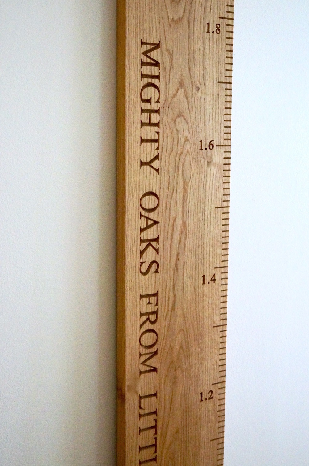 Solid Oak Engraved Height Chart 