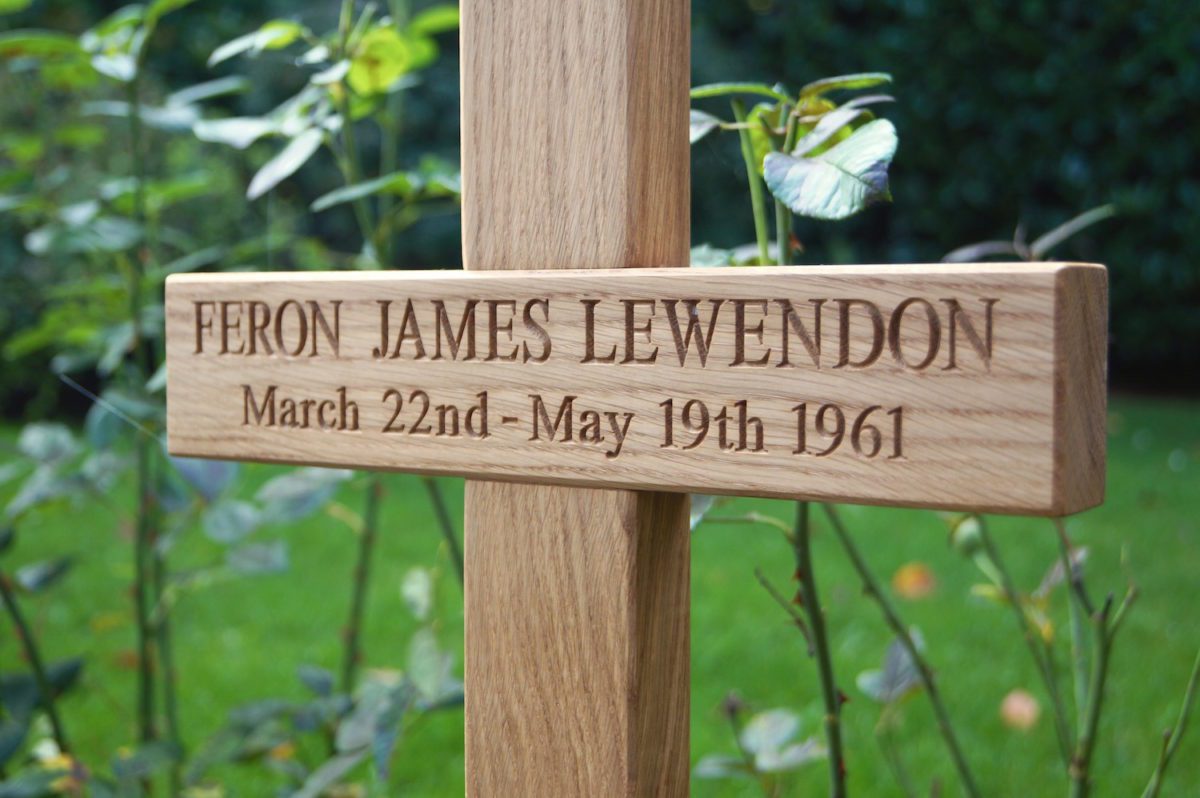 Engraved Wooden Memorial Cross | MakeMeSomethingSpecial.com