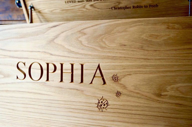 oak personalised toy box