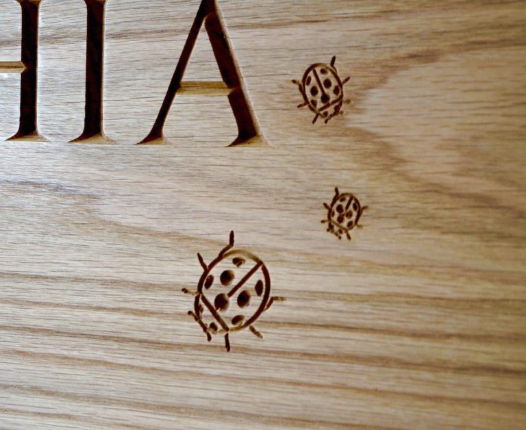 oak personalised toy box