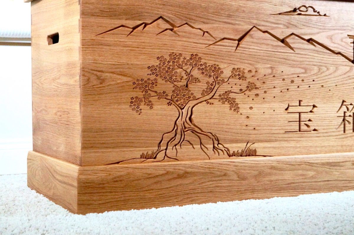 wooden personalised toy chest