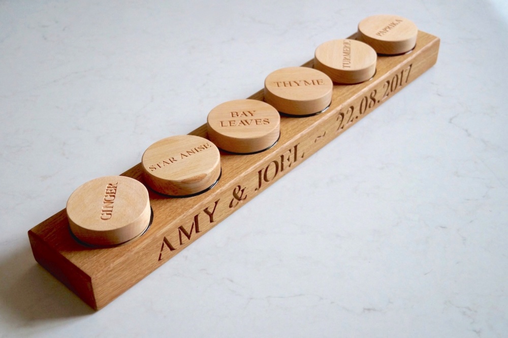 Personalised wooden spice rack - Valentines day gifts