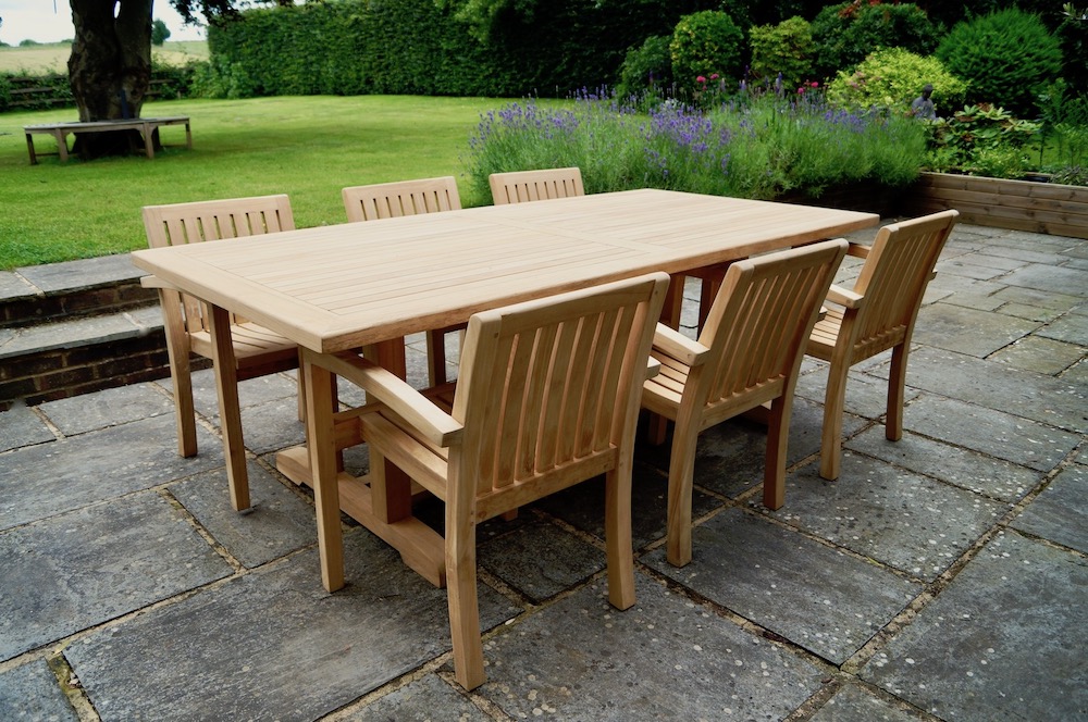 Large Outdoor Teak Dining Table, Teak Wood Dining Room Furniture Uk