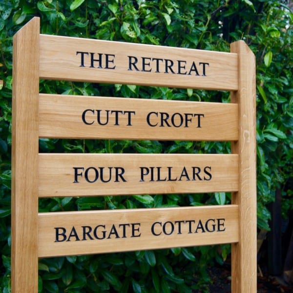 Premium Engraved Tiered Oak House Signs MakeMeSomethingSpecial