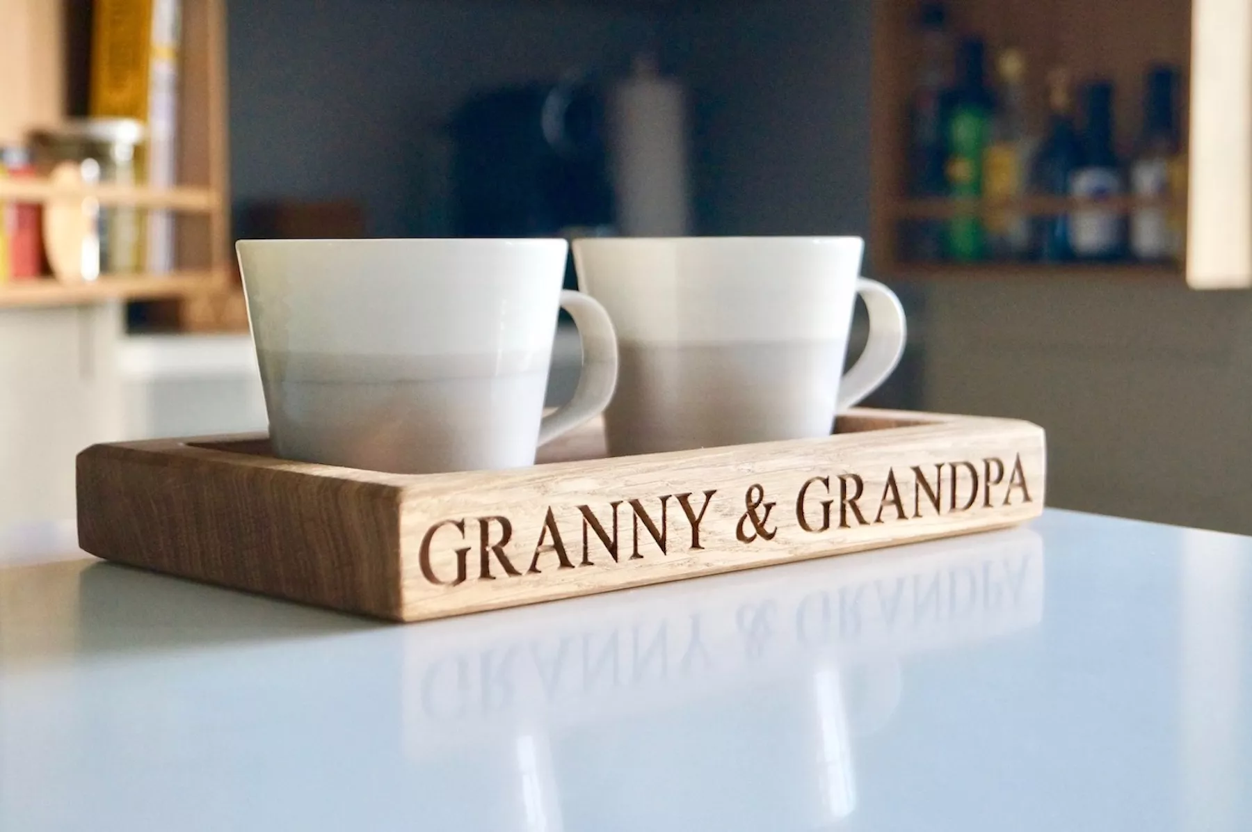 Tea Tray Grandad's Tea and Cake Goes Here Campers Rectangle Tea/coffee Tray Board Family Gift 