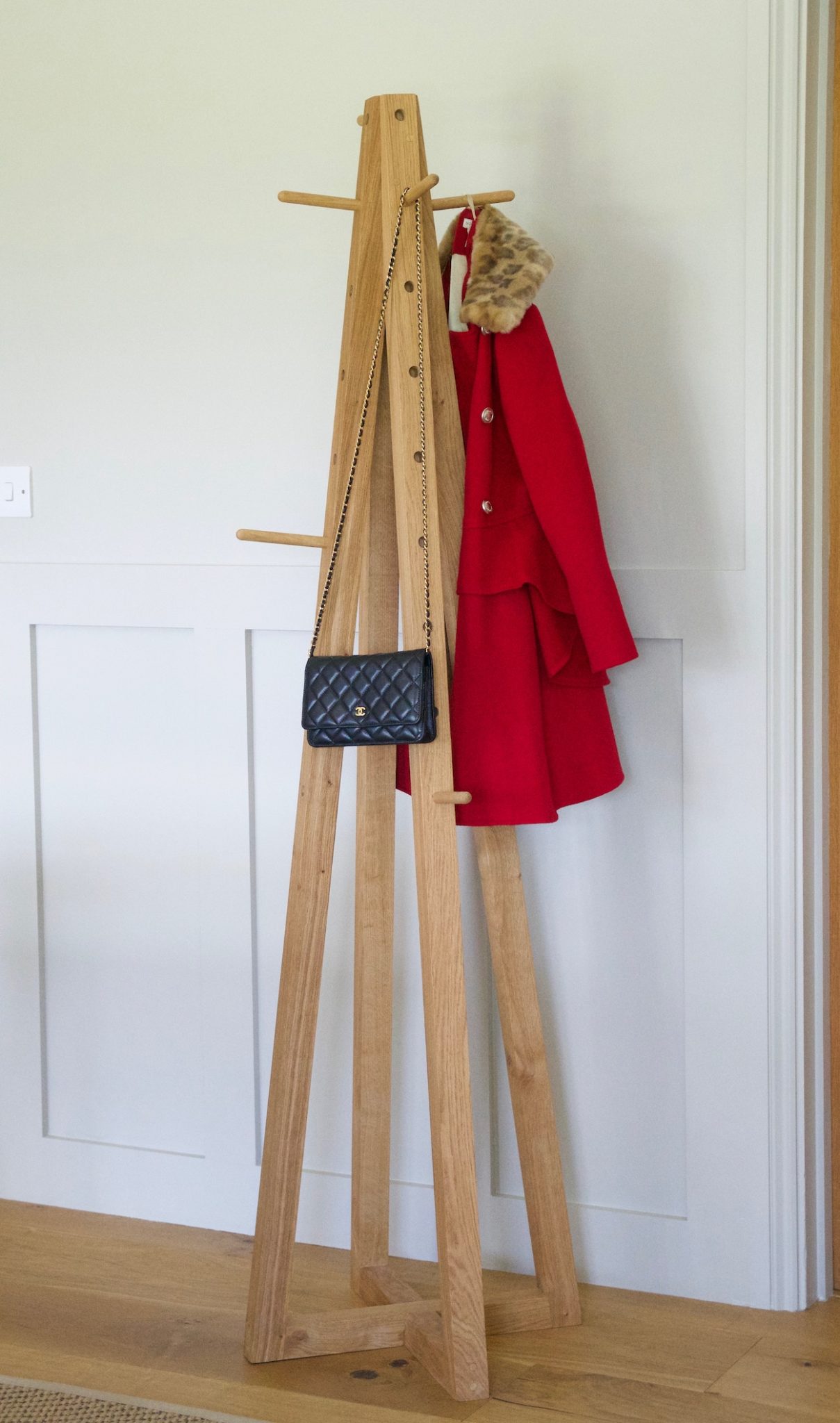 Handmade Oak Coat Rack Stand