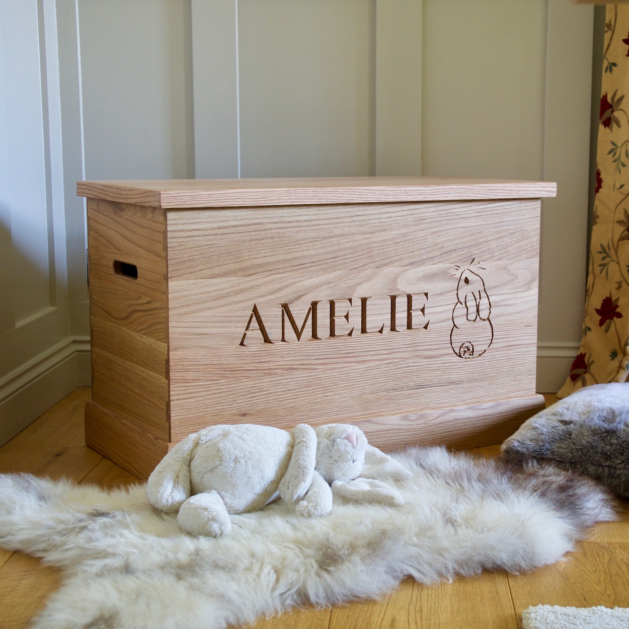 Personalised Oak Toy Boxes & Toy Chests MakeMeSomethingSpecial