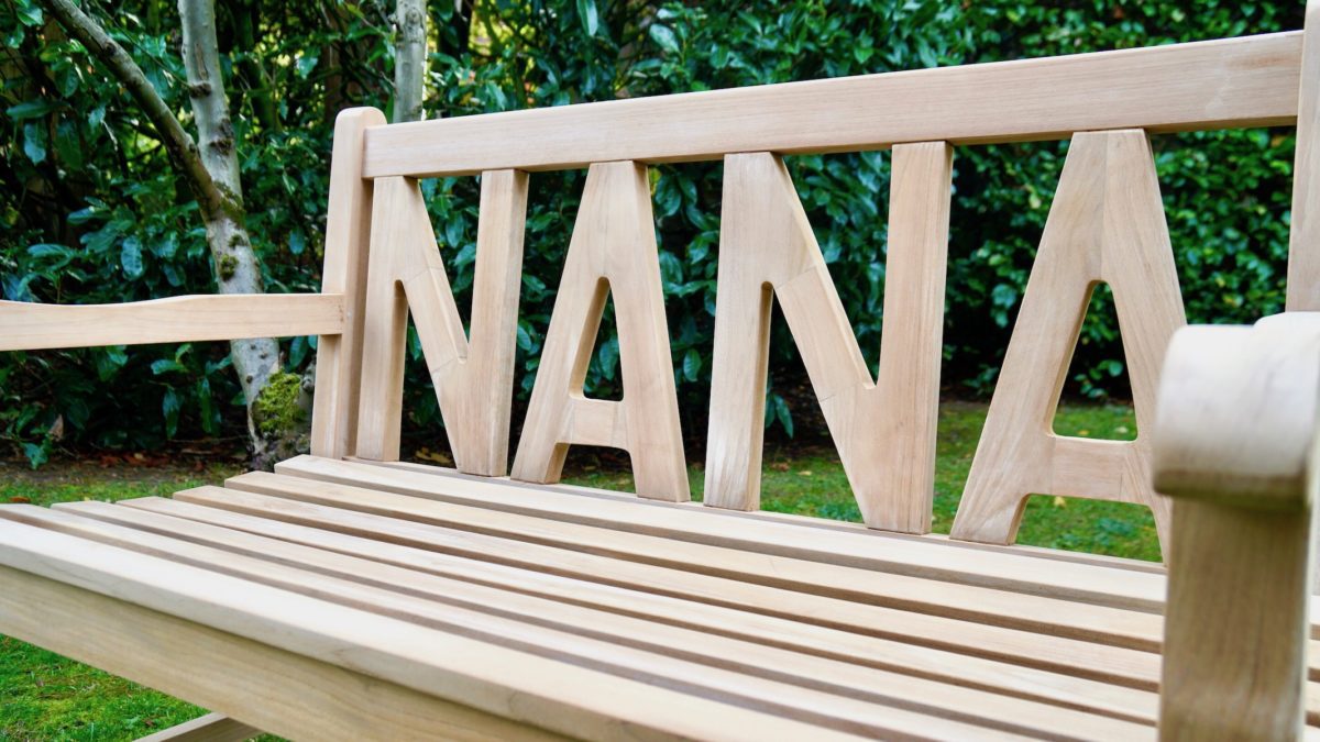 Engraved Wooden Name Garden Bench | MakeMeSomethingSpecial.com