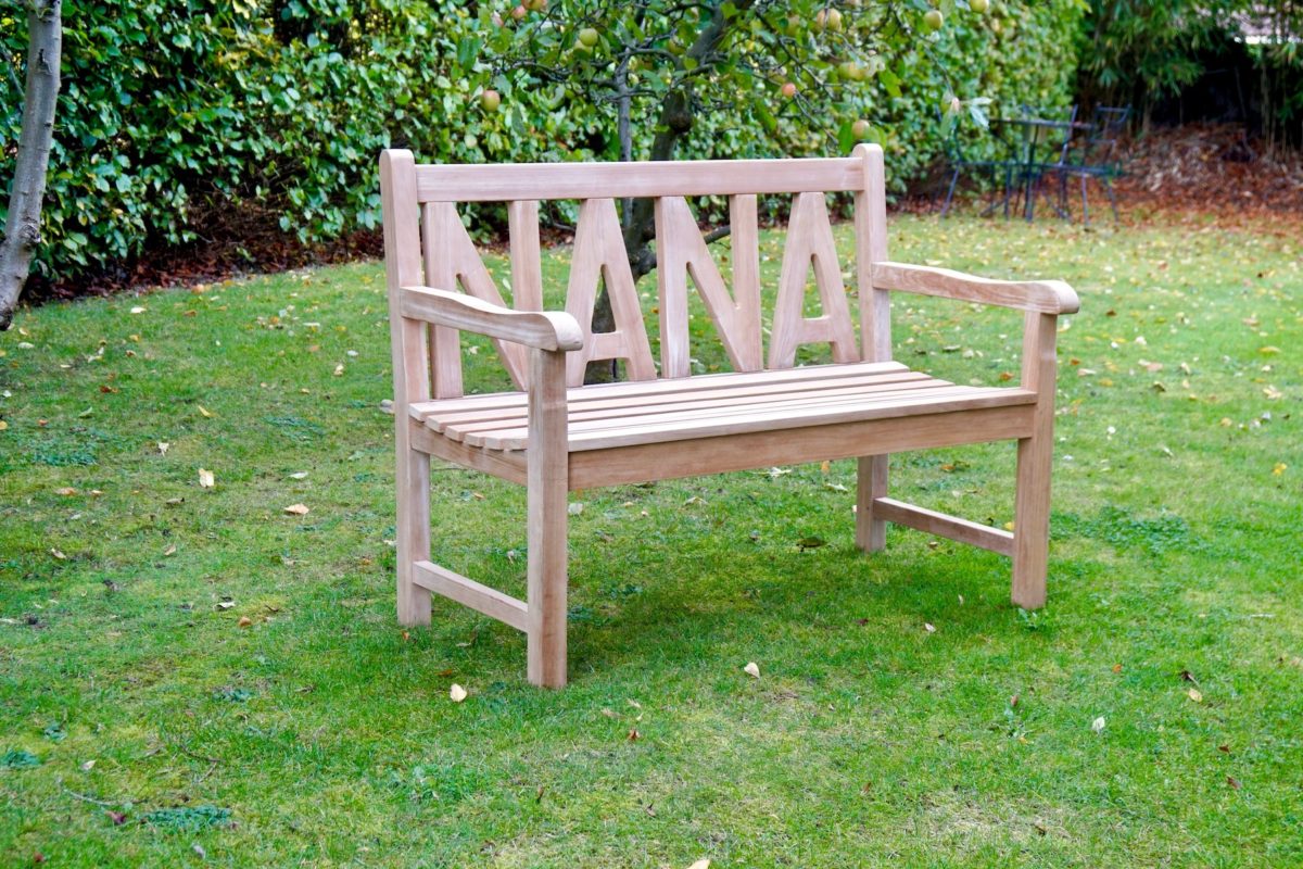 Engraved Wooden Name Garden Bench | MakeMeSomethingSpecial.com