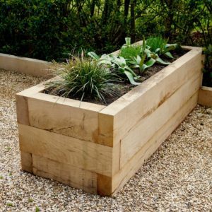 Oak Sleeper Raised Flower Bed Kits | MakeMeSomethingSpecial