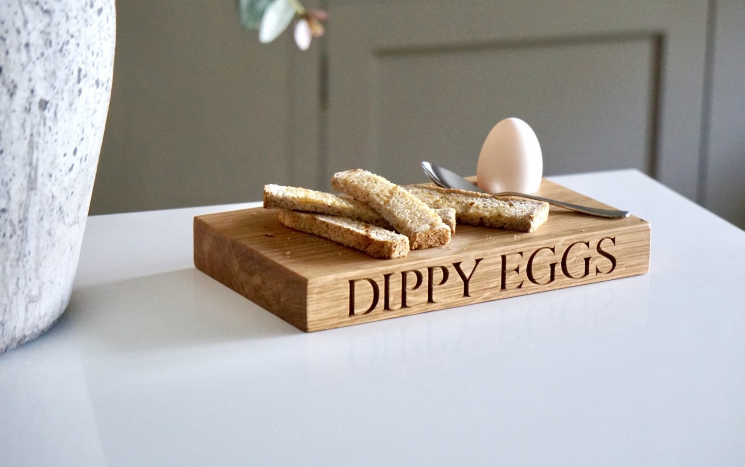 Personalised Oak Egg & Soldiers Board